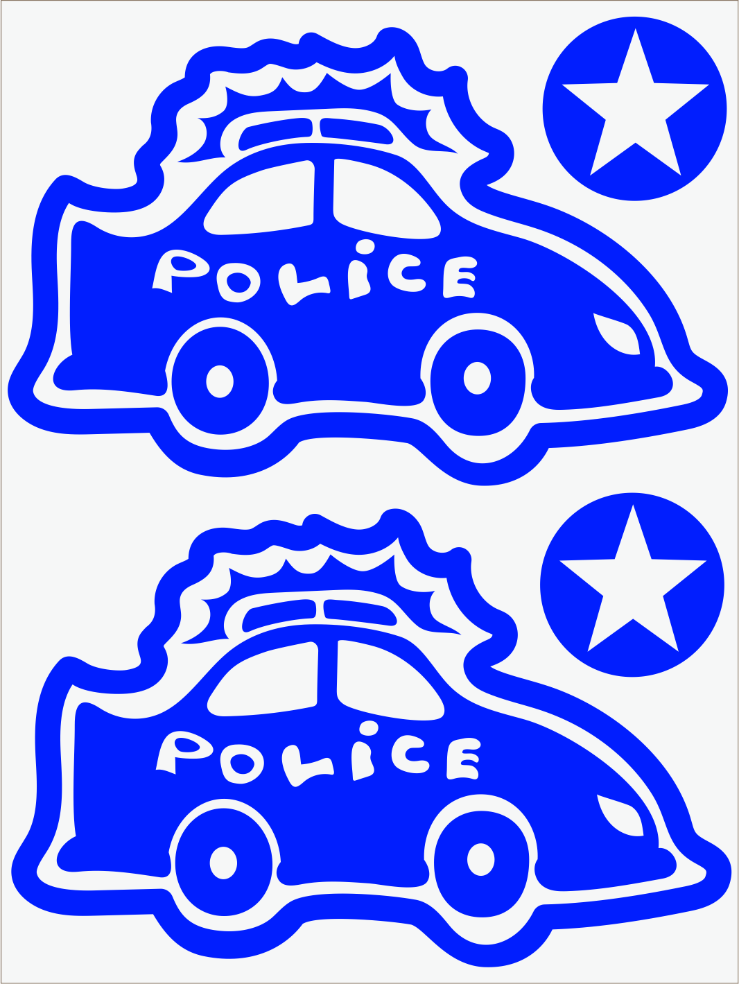 Policajné auto neon modrý