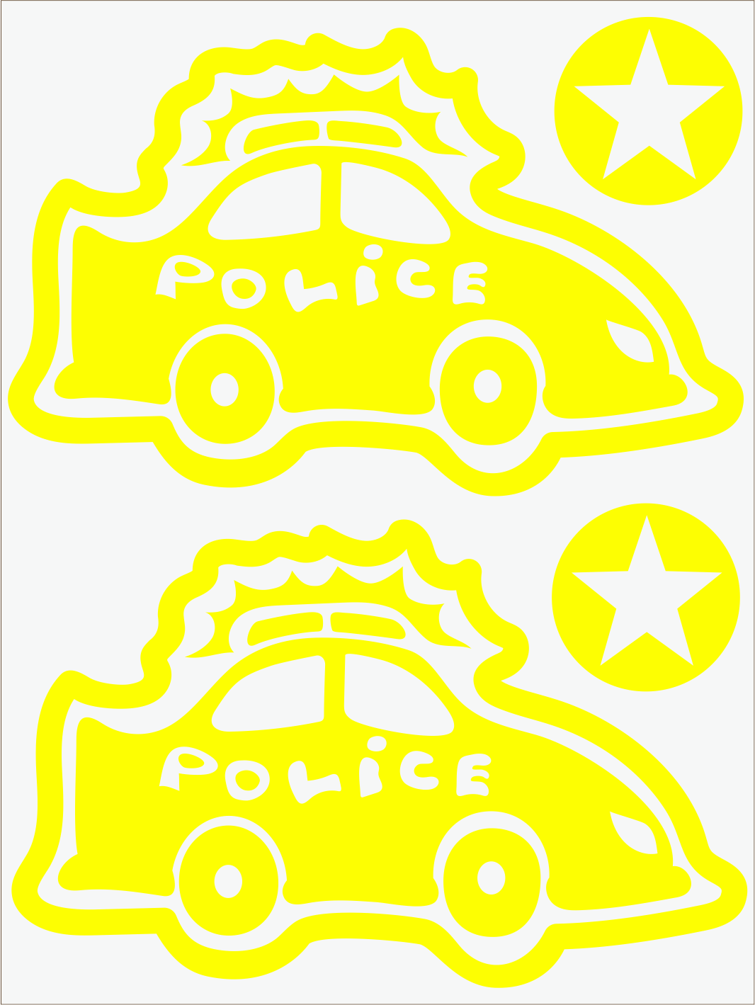 Policajné auto neon žltý