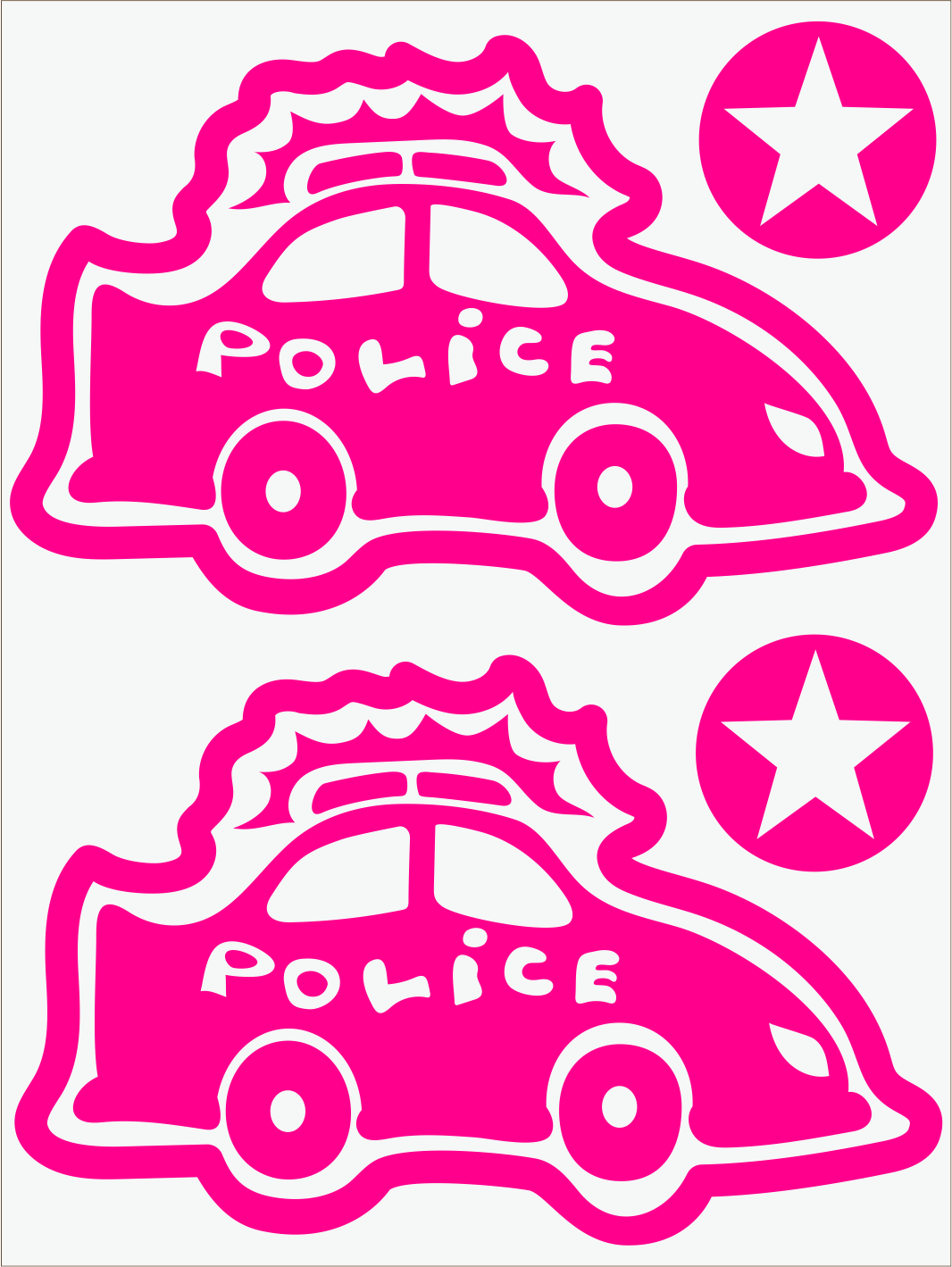 Policajné auto neon ružový